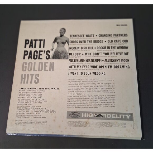 Patti Page Golden Hits Vinyl Record MG 20495 VTG 1960 LP High Fidelity MCM VG+ - Picture 10 of 12